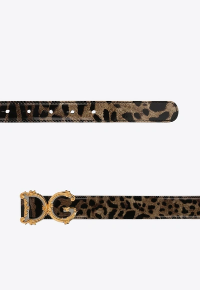 Dolce & Gabbana Dg Girls Leopard-print Belt In Multicolor