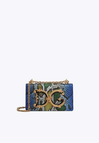Dolce & Gabbana Dg Girls Python-effect Crossbody Bag In Multicolor