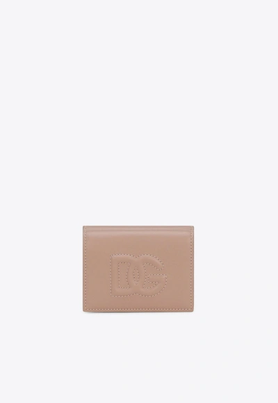 Dolce & Gabbana Dg Logo French Wallet In Calf Leather In Blush