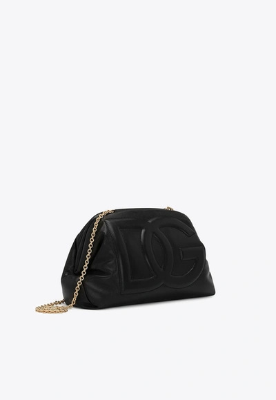 Shop Dolce & Gabbana Dg Logo Nappa Leather Clutch In Black