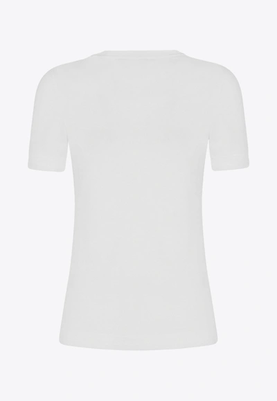 Dolce & Gabbana Cotton Jersey T-shirt With Dg Logo Patch In White