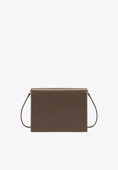 Dolce & Gabbana Dg Logo Patent Leather Crossbody Bag In Brown