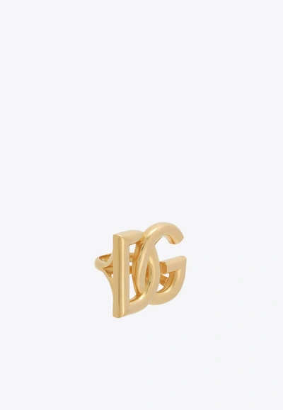 Shop Dolce & Gabbana Dg Logo Ring In Gold