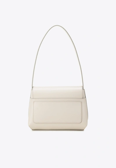 Dolce & Gabbana Dg Logo Shoulder Bag In Calf Leather In Ivory