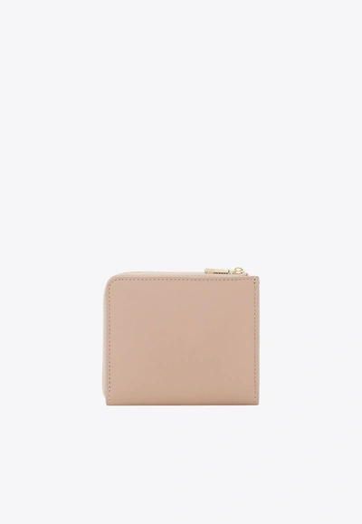 Dolce & Gabbana Dg Logo Zip Cardholder In Blush