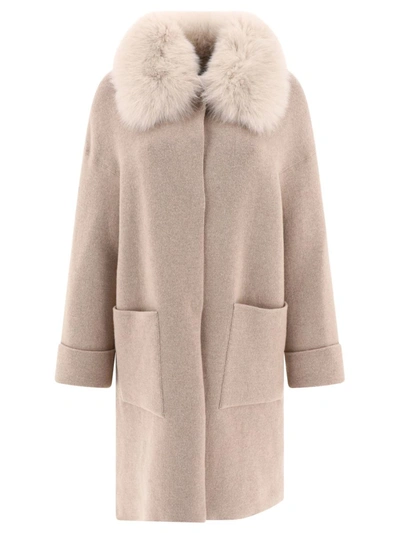 Shop Giovi Wool And Cashmere Coat In Beige