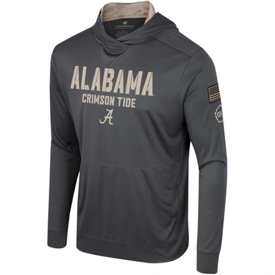 Shop Colosseum Charcoal Alabama Crimson Tide Oht Military Appreciation Long Sleeve Hoodie T-shirt