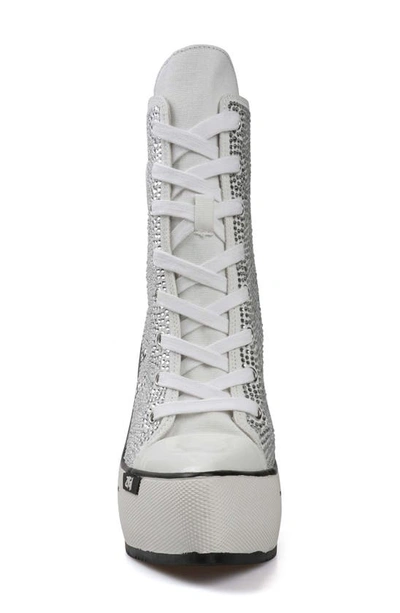 Zigi Adiel Platform Bootie In Off White Canvas
