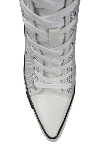 Zigi Adiel Platform Bootie In Off White Canvas