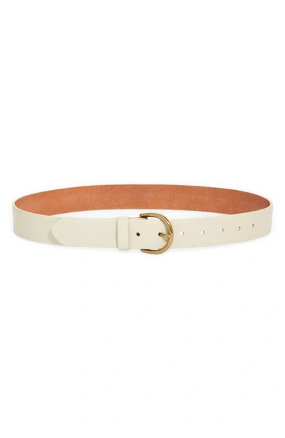Shop Madewell Medium Perfect Leather Belt In Sand