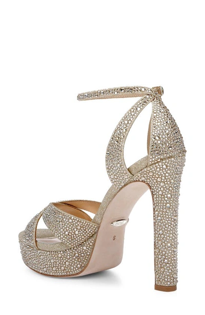 Badgley Mischka Fizzy Ankle Strap Platform Sandal In Platino