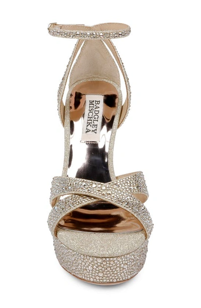 Badgley Mischka Fizzy Ankle Strap Platform Sandal In Platino