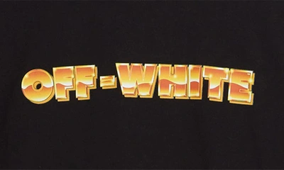 Shop Off-white Cotton Logo Graphic T-shirt In Black Orange