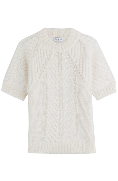 Vionnet Mohair-wool Short Sleeve Pullover In White