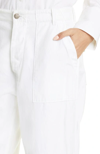 Shop Nili Lotan Leon Wide Leg Cotton & Linen Pants In White