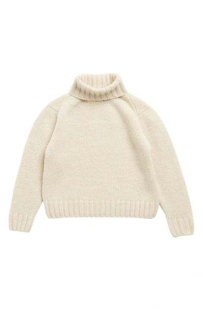 Shop Bonpoint Kids' Cashmere Turtleneck Sweater In Naturel 006