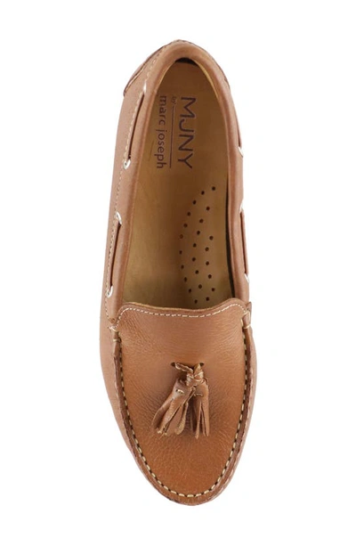 Marc Joseph New York Murray Hill Tassel Loafer In Tan Grainy