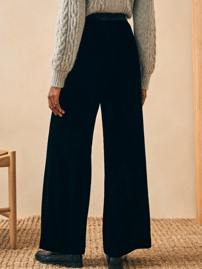 Faherty Stretch Silk Velvet Genevieve Pants In Black