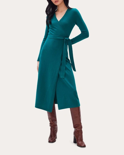 Shop Diane Von Furstenberg Women's Astrid Wrap Dress In Green