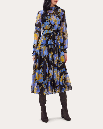 Shop Diane Von Furstenberg Women's Kent Midi Dress In Floral Blue
