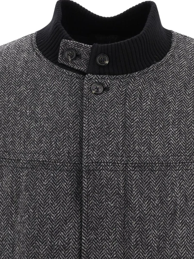 Shop Baracuta "herringbone" Jacket In Grey