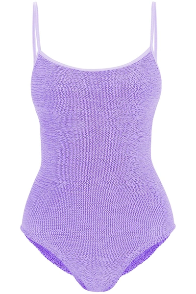 Shop Hunza G Pamela One Piece Swimsuit In Purple