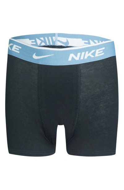 Shop Nike Kids' Assorted 3-pack Stretch Cotton Boxer Briefs In Cerulean