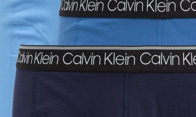 Shop Calvin Klein 3-pack Stretch Cotton Boxer Briefs In Blue Multi