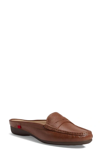 Marc Joseph New York Union Penny Loafer Mule In Cognac Grainy