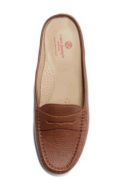 Marc Joseph New York Union Penny Loafer Mule In Cognac Grainy