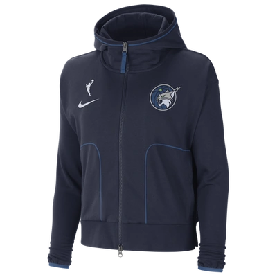 Shop Nike Womens Minnesota Lynx  Wnba Dri-fit Knit Jacket In College Navy/black/court Blue