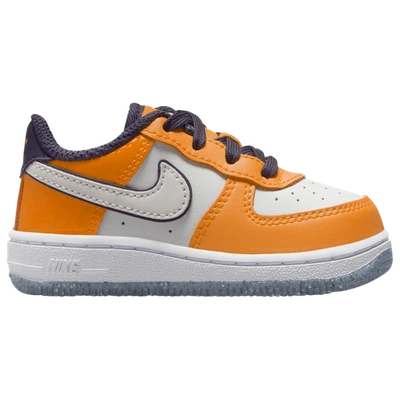 Shop Nike Boys  Air Force 1 Low Se Littles In Summit White/vivid Orange/university Blue