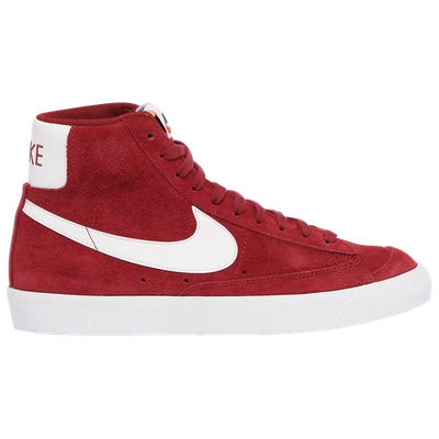Shop Nike Mens  Blazer Mid '77 Suede In White/red