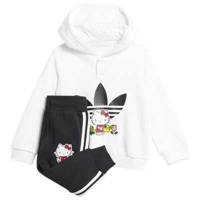 Shop Adidas Originals Girls  Hello Kitty Hoodie Set In White/black