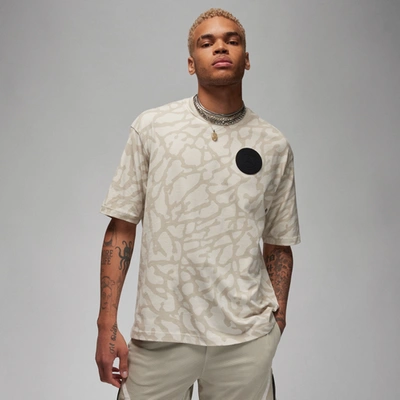 Shop Jordan Mens  Psg Statement Short Sleeve Gfx T-shirt In Light Bone