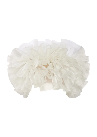Shop Lapointe Ruffle Poof Bustier Top Wh In 4