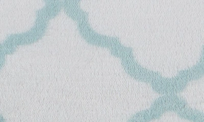 Woven & Weft Printed Plush Velour Sheet Set In Lattice - White / Blue