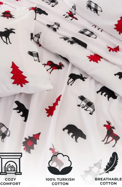 Woven & Weft Turkish Cotton Lodge Sheet Set In Checkered Moose