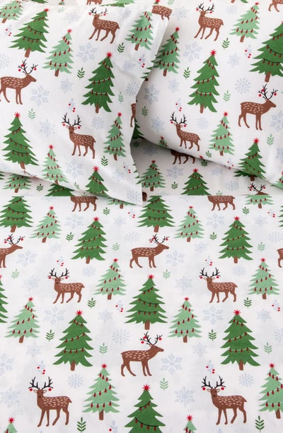 Woven & Weft Turkish Cotton Lodge Sheet Set In Deer Trees Snow