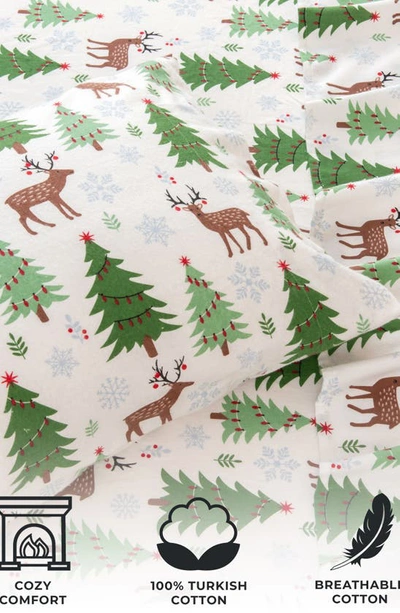 Woven & Weft Turkish Cotton Lodge Sheet Set In Deer Trees Snow