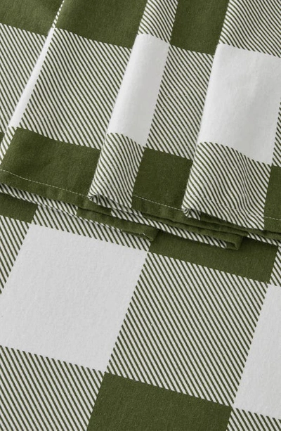 Woven & Weft Turkish Cotton Flannel Sheet Set In Buffalo Check - Green