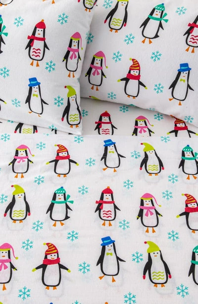 Woven & Weft Turkish Cotton Flannel Sheet Set In Penguins