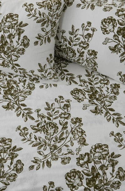 Woven & Weft Turkish Cotton Flannel Sheet Set In Toile - Olive