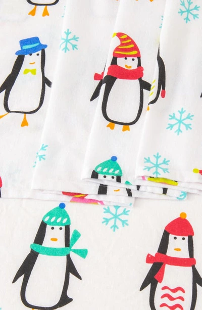 Woven & Weft Turkish Cotton Flannel Sheet Set In Penguins