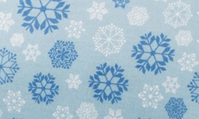 Woven & Weft Turkish Cotton Flannel Sheet Set In Blue Snowflake
