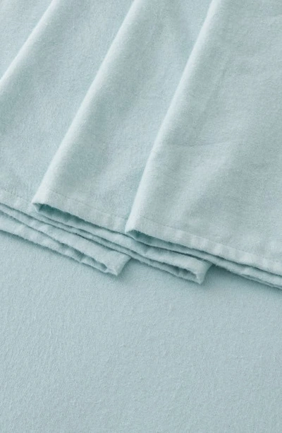 Shop Woven & Weft Cotton Solid Flannel Sheet Set In Light Blue