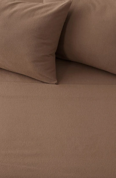 Woven & Weft Cotton Solid Flannel Sheet Set In Dark Taupe