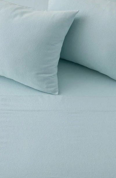 Shop Woven & Weft Cotton Solid Flannel Sheet Set In Light Blue