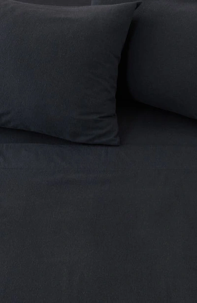 Shop Woven & Weft Cotton Solid Flannel Sheet Set In Black