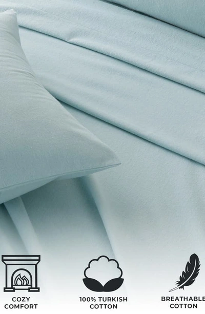 Woven & Weft Cotton Solid Flannel Sheet Set In Light Blue